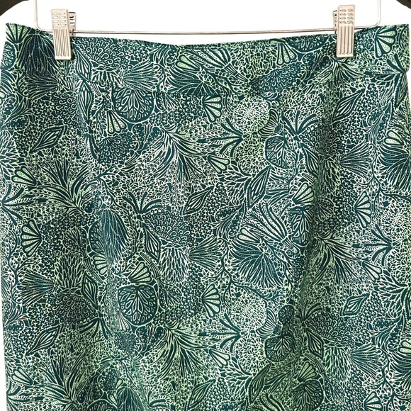 RIPSKIRT HAWAII Women's M Green Botanical Print Wrap Skirt Velcro Closure Pocket - Picture 3 of 12